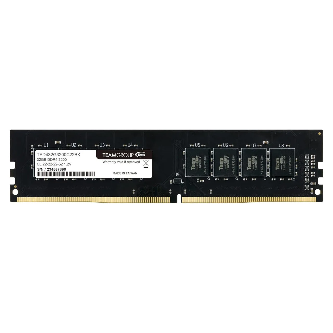 TEAMGROUP Elite DDR4 32GB Single (1 x 32GB) 3200MHz, CL22 Non-ECC 1.2V UDIMM Computer Desktop Memory TED432G3200C2201 — photo 1 of 1