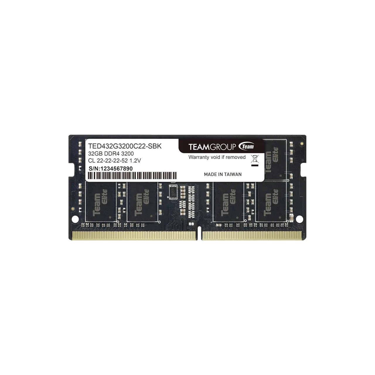TEAMGROUP Elite DDR4 32GB Single 3200MHz PC4-25600 CL22 Non-ECC 1.2V SODIMM for Laptop, Notebook - TED432G3200C22-S01 — photo 1 of 1