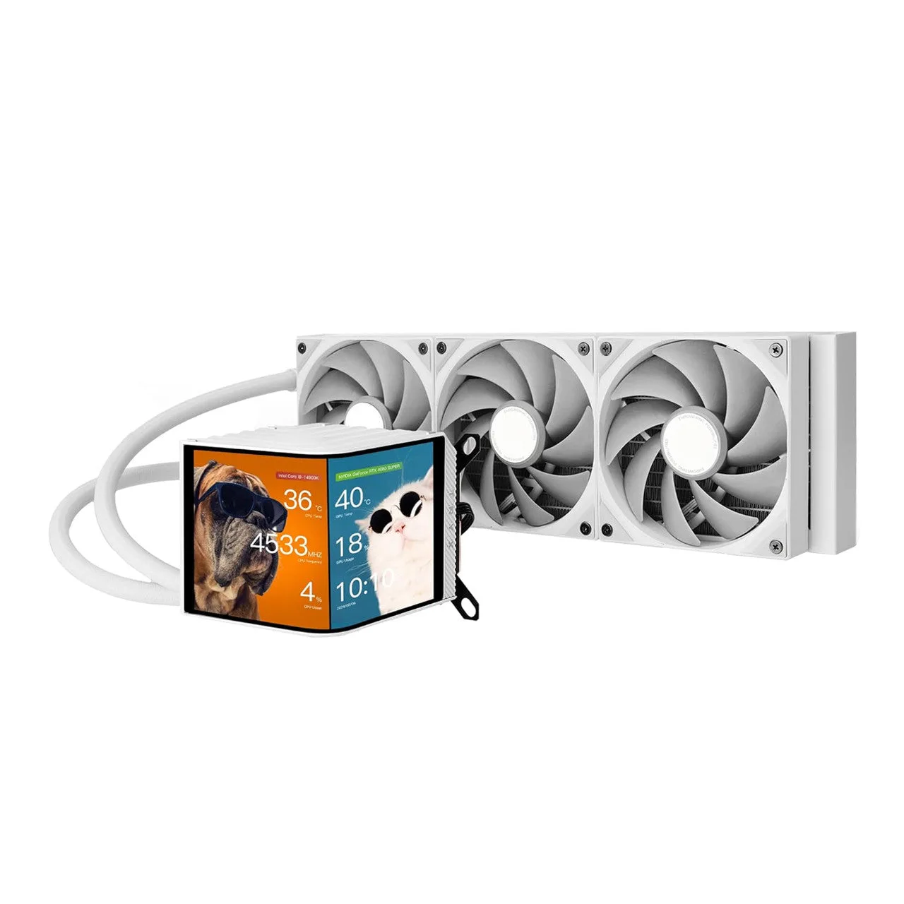 TRYX Panorama 360 Muti-Compatible AMOLED L-Shaped 3D Anamorphic Display Custom AIO Cooler (White) L-P360N-DS3M-G0W — photo 1 of 1