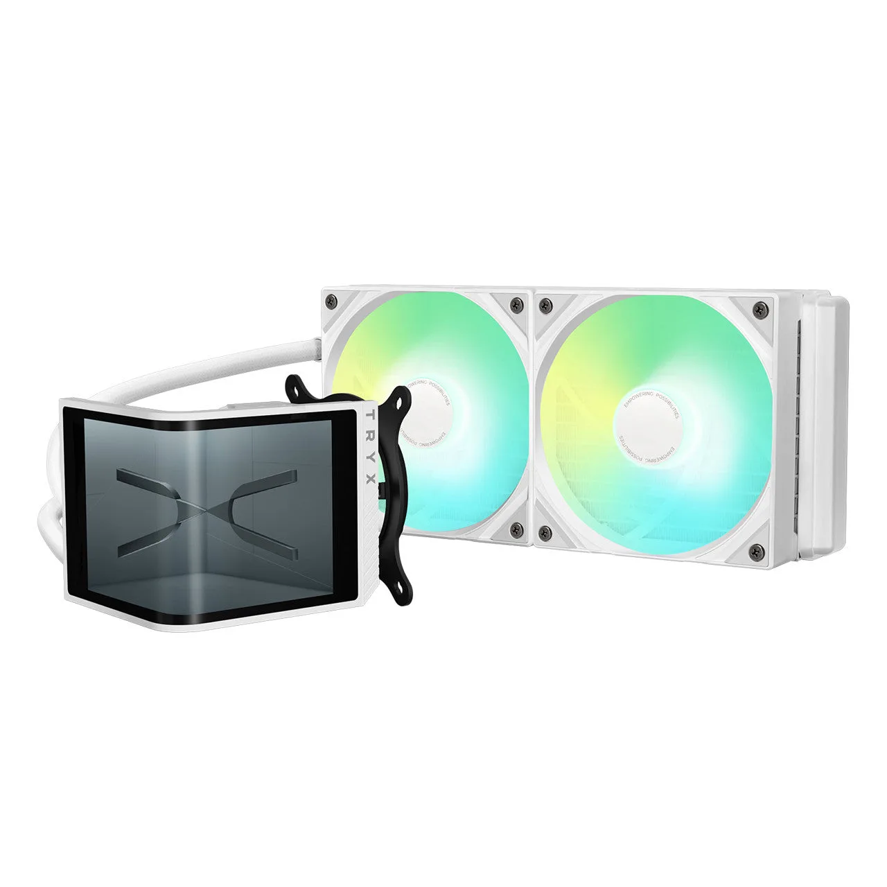TRYX PANORAMA SE 240 ARGB 240mm AIO Rotatable MOLED Curved Screen 3D Cooler Asetek Adela (White) L-P240L-AM2M-G0W — photo 1 of 1