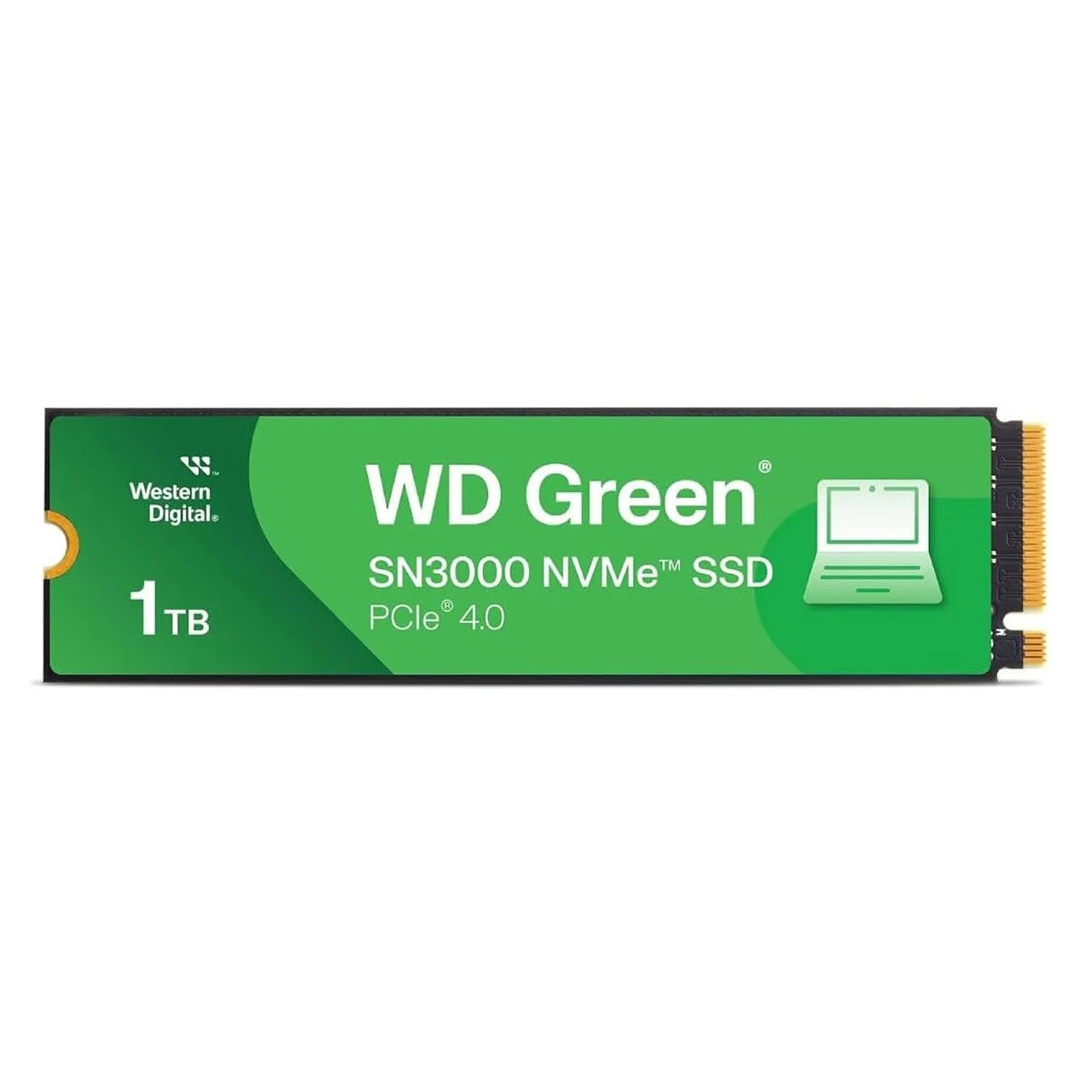 WD Green SN3000 1TB NVMe Internal SSD - Solid State Drive - Gen4 PCIe, M.2 2280, Up to 5,000 MB/s WDS100T4G0E — photo 1 of 1