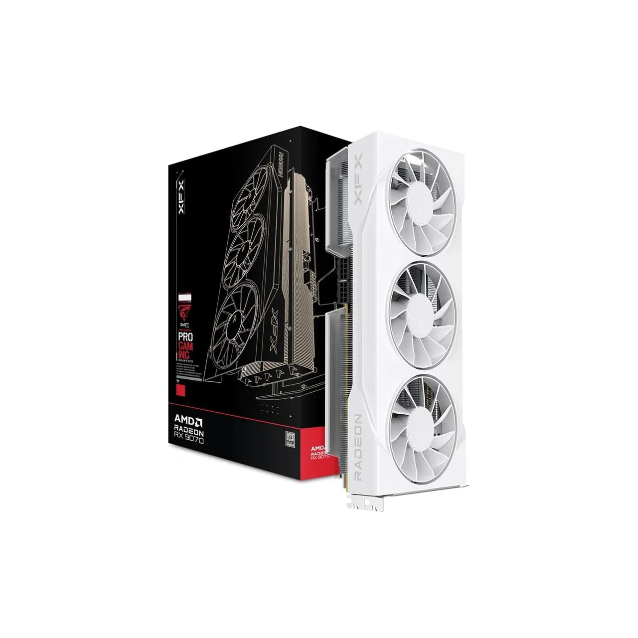 XFX Swift AMD Radeon RX 9070 GRE | 12GB GDDR6 Triple Fan RDNA 4 Graphics Card | HDMI 3xDP | Black/White - White — photo 1 of 1