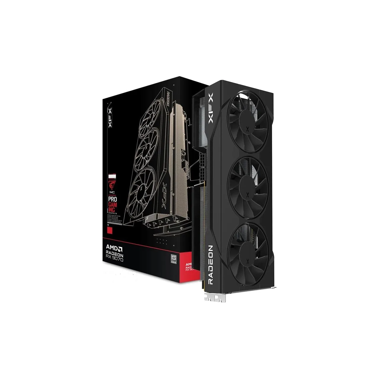 XFX Swift AMD Radeon RX 9070 GRE | 12GB GDDR6 Triple Fan RDNA 4 Graphics Card | HDMI 3xDP | Black/White - Black — photo 1 of 1