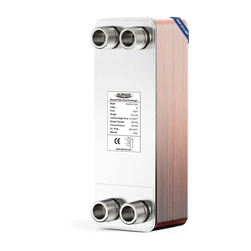 ALORAIR 4"x12" Heat Exchanger with 1" MPT Port,316L Stainless Steel Water to Water Brazed Plate Heat Exchanger for Floor Heating - 30 Plates — photo 1 of 1