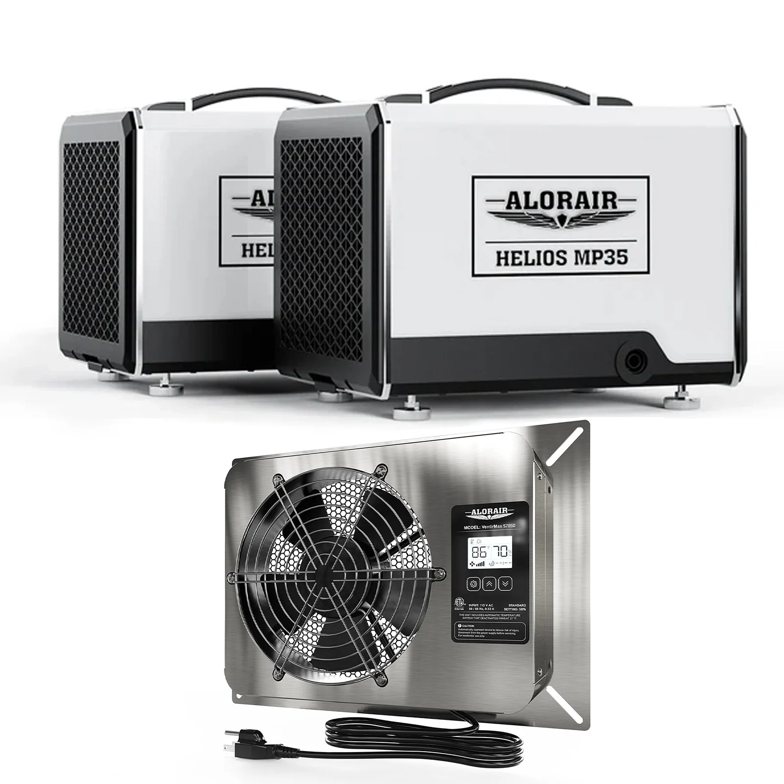 Helios MP35 Crawl Space Dehumidifier and VentirMax 570SD Ventilator Fan Combo | Basement Moisture Control System — photo 1 of 1