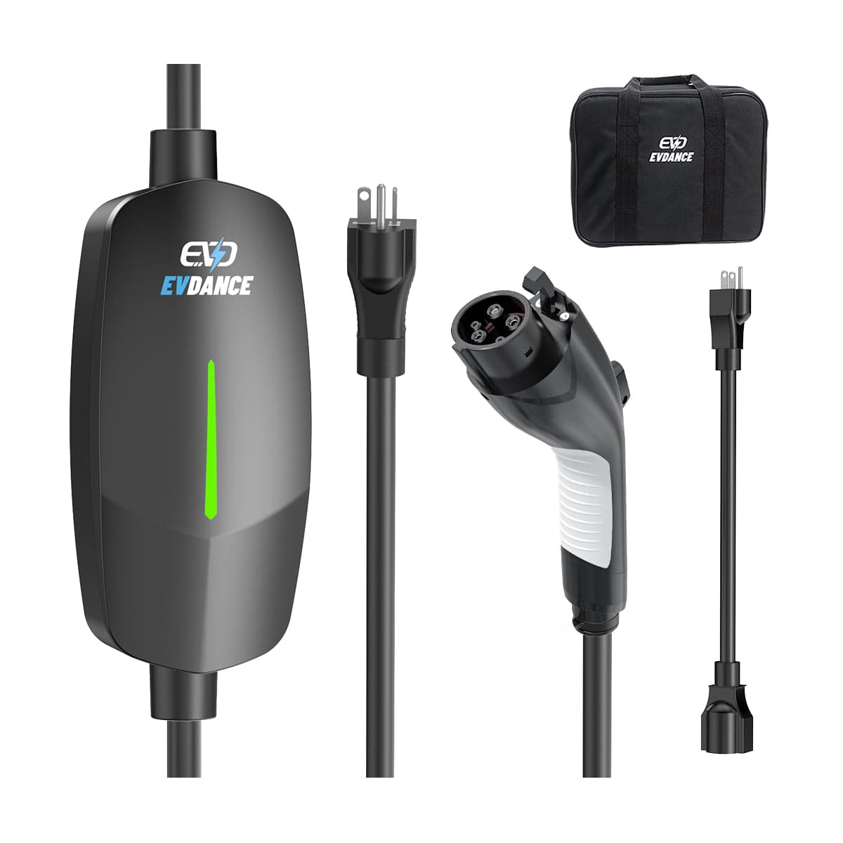 EVDANCE Level 1&2 EV Charger NEMA 6-20 J1772 Portable Dual Plug In - 12/16A | ETL Certification