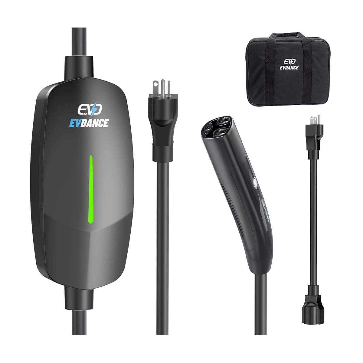 EVDANCE Level 1&2 EV Charger NEMA 6-20 NACS Portable Dual Plug In - 12/16A | ETL Certification