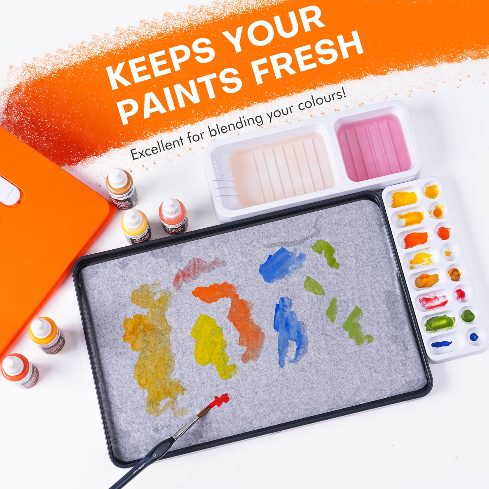3-in-1 Extra-Large Wet Palette Kit for Miniature Painting - Magnetic & Ventilated - Wet Palette+Brush Washer+Palette Cup — photo 1 of 1