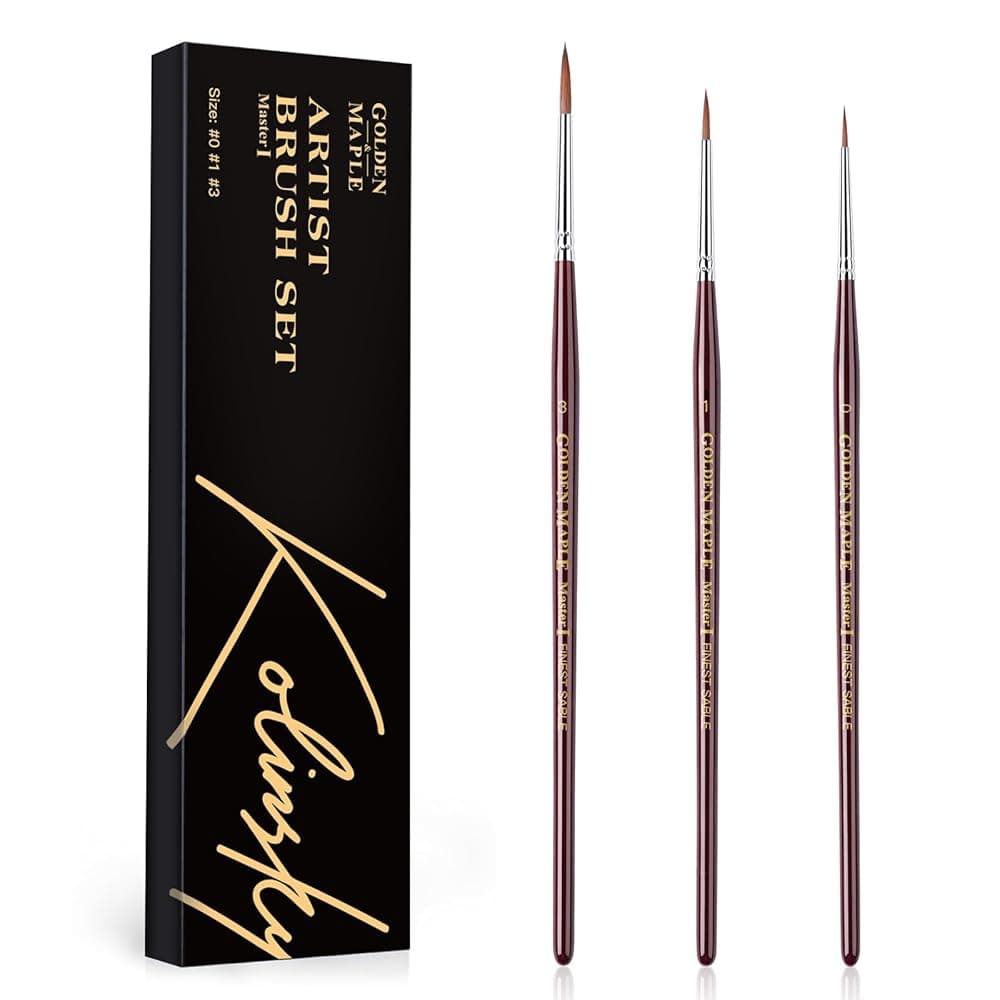Master Ⅰ: 00, 0, 1 Kolinsky Sable Miniature Paint Brush Set - 3pcs/set - Size 0 + Size 1 + Size 3 — photo 1 of 1