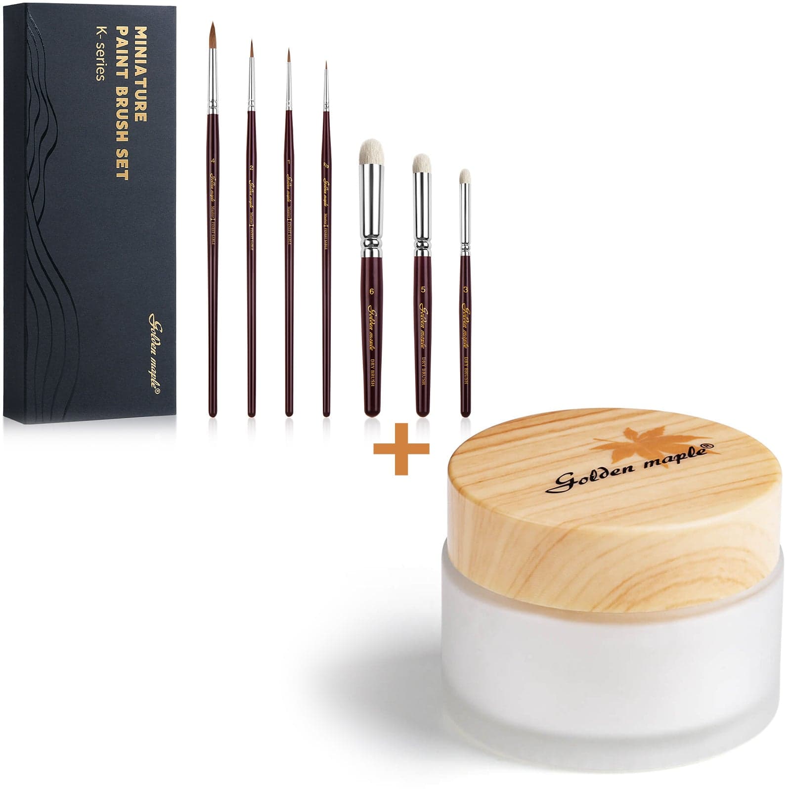 Master I: 2/0, 1, 2, 4 Kolinsky Sable Detail Brush & 3, 5, 6 Goat Hair Dry Brush - 7pcs/set - 7pcs Brush Set + 30g Brush Soap — photo 1 of 1