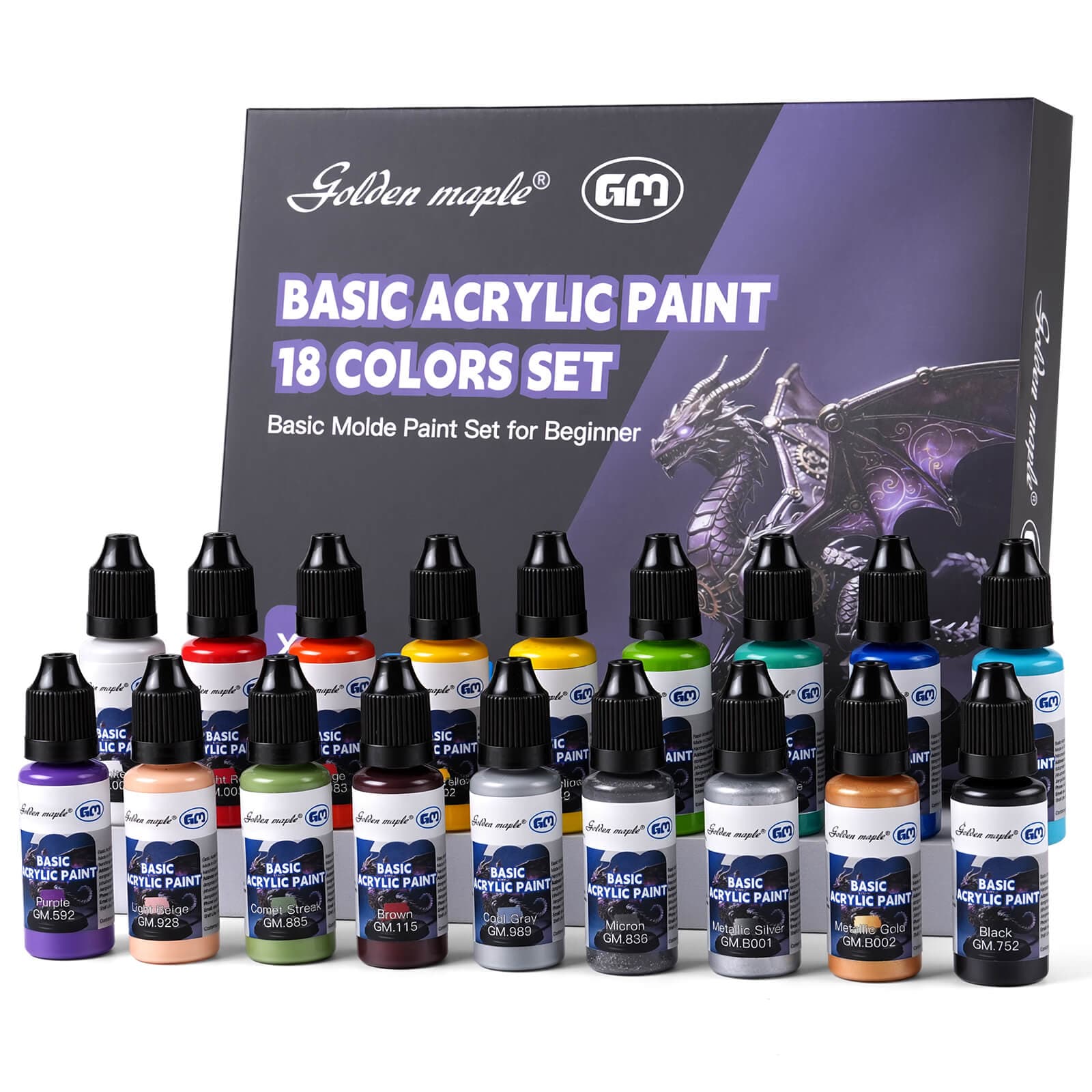Miniature Paint Set: 18 x 20ml Acrylic Paints – Non-Toxic, Water-Based for Model Painting — photo 1 of 1