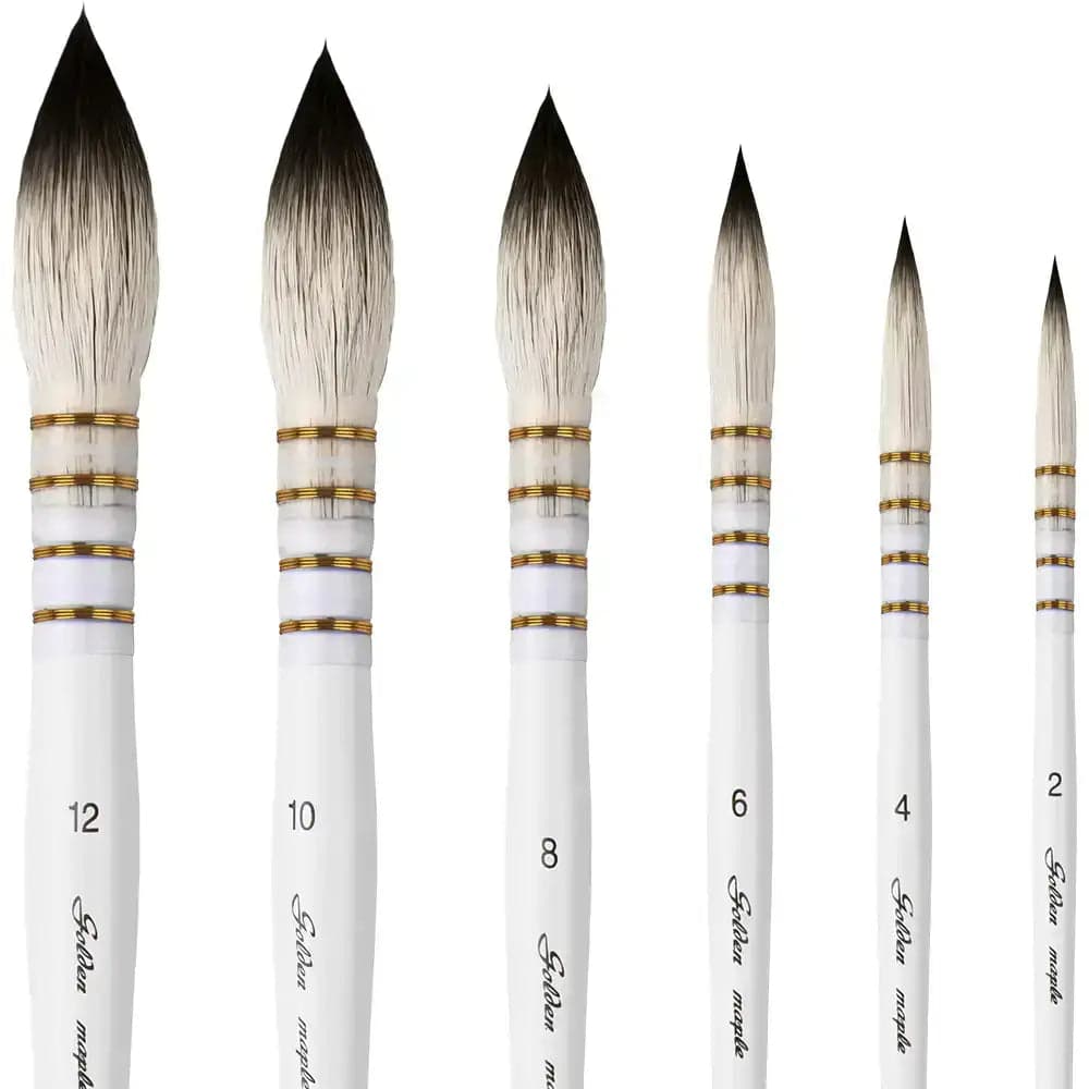 Natural Hair Mop Paintbrush - Round Quill Fine Tip for Watercolor and Gouache - #2 — photo 1 of 1