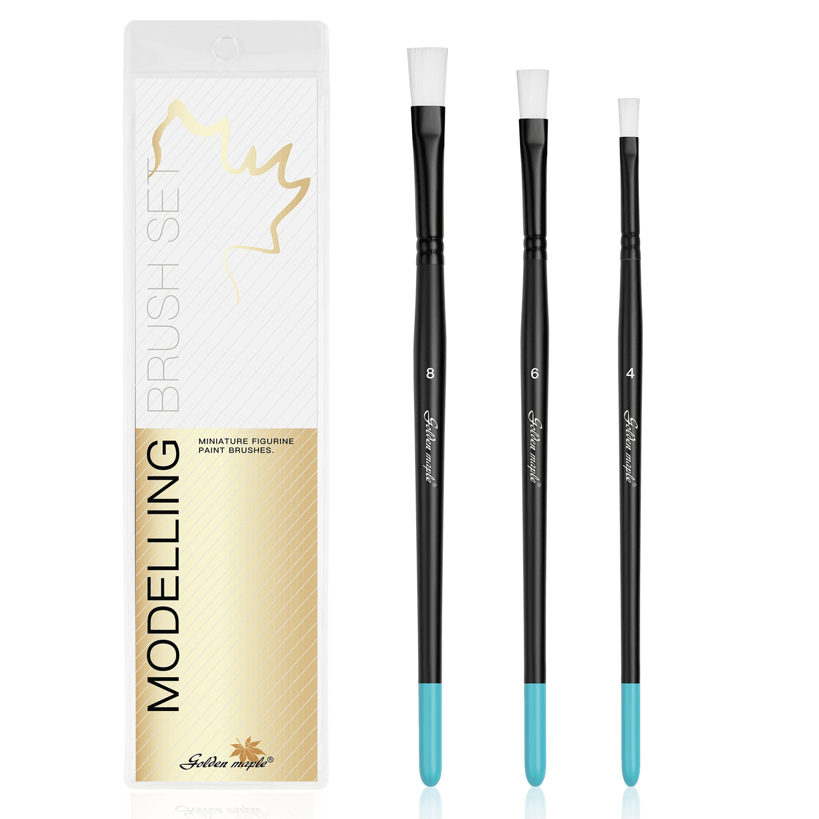 Weathering Flat Synthetic Brush Set – Wargaming Miniatures,Watercolor & Oil Painting 3pcs — photo 1 of 1