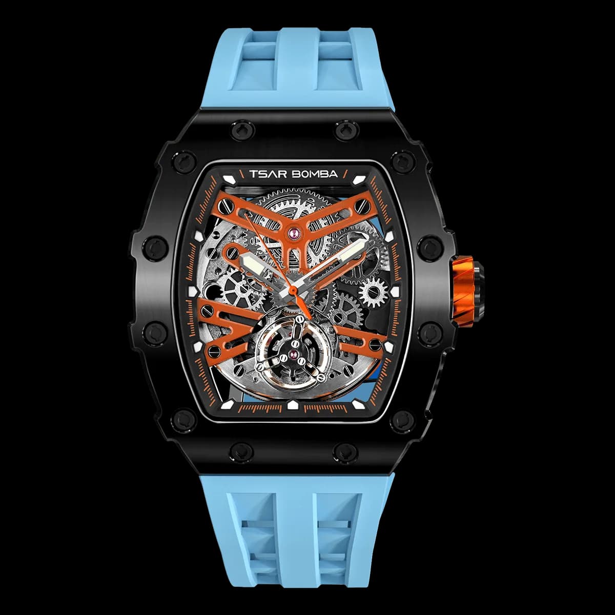 Men's Automatic Skeleton Watch | Luxury Sports Watch for Men | Elemental TB8208A | TSAR BOMBA — photo 1 of 1