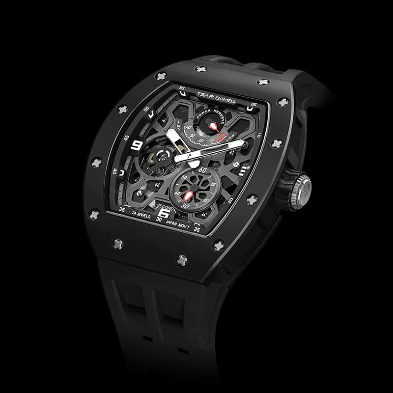 TSAR BOMBA Men's Automatic Luxury Sport Watch | Ceramic Black | Elemental TB8212 | 42.5mm | Ceramic & Carbon Fiber — photo 1 of 1