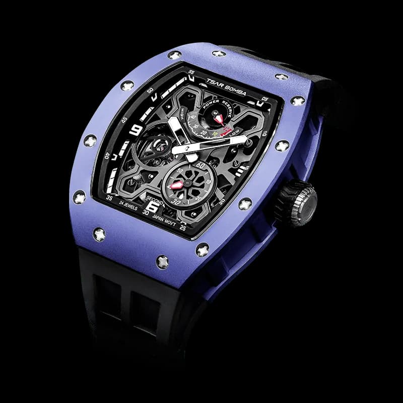 TSAR BOMBA Men's Automatic Luxury Sport Watch | Ceramic Blue | Elemental TB8212 | 42.5mm | Ceramic & Carbon Fiber — photo 1 of 1