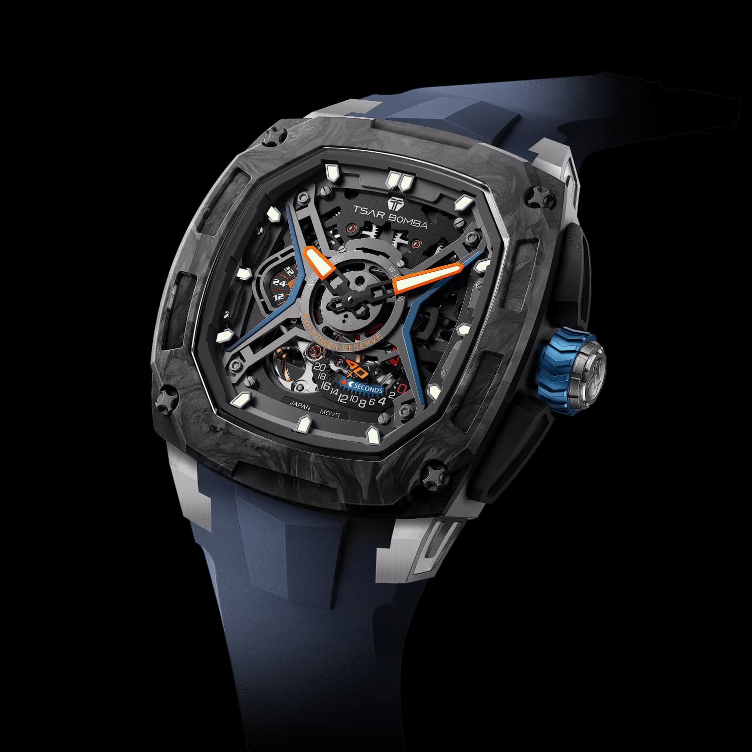 Tsar Bomba Men's Automatic Watch | Blue | 42.8mm Carbon Fiber Case | Men's Luxury Timepiece | Dark Matter 5 | TB8605 — photo 1 of 1