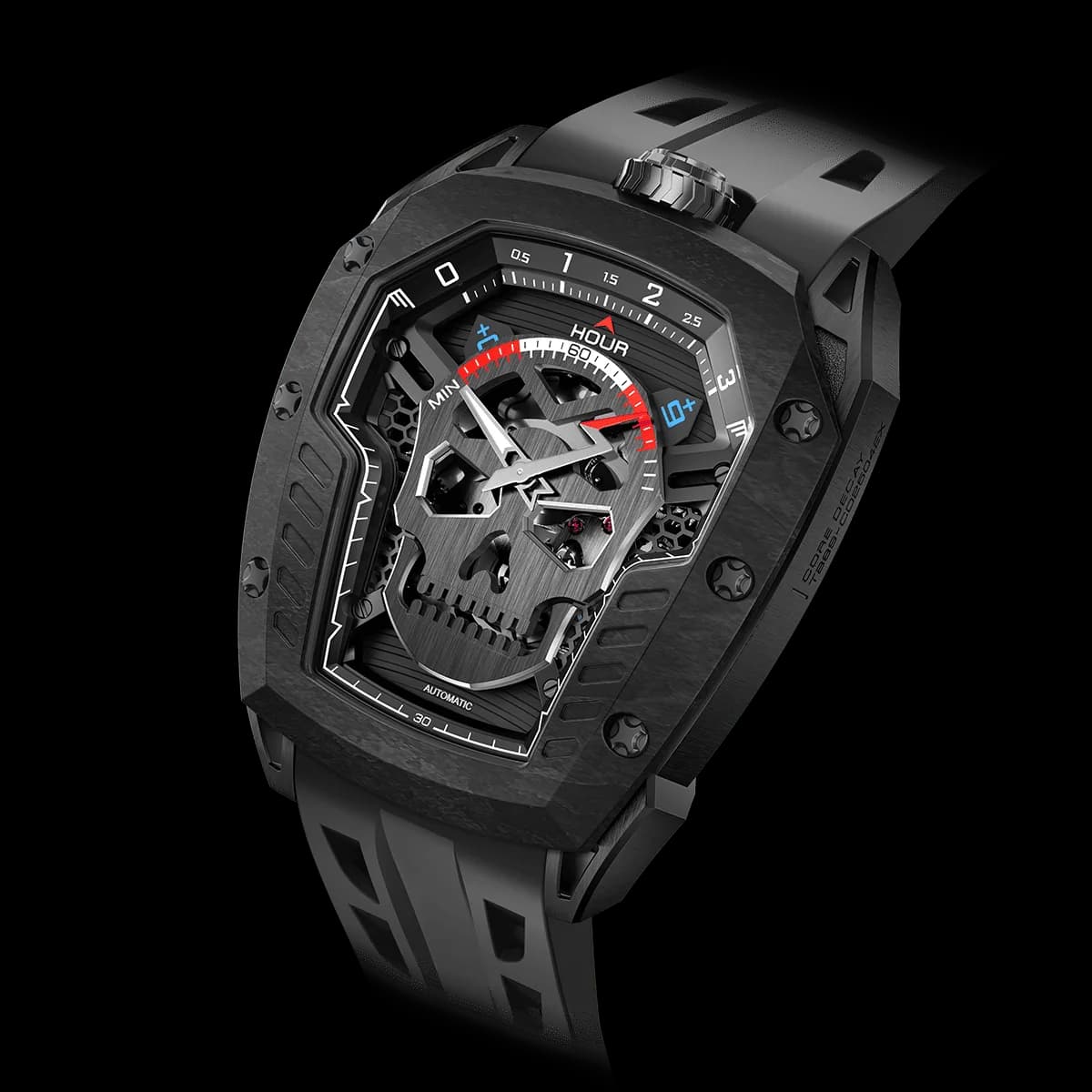TSAR BOMBA Men's Automatic Watch | Gold | Stainless Steel Case | Carbon Fiber Bezel | Japanese Mechanical Skeleton Movement | Luxury Sport Wristwatch | Reactor TB8227 — photo 1 of 1