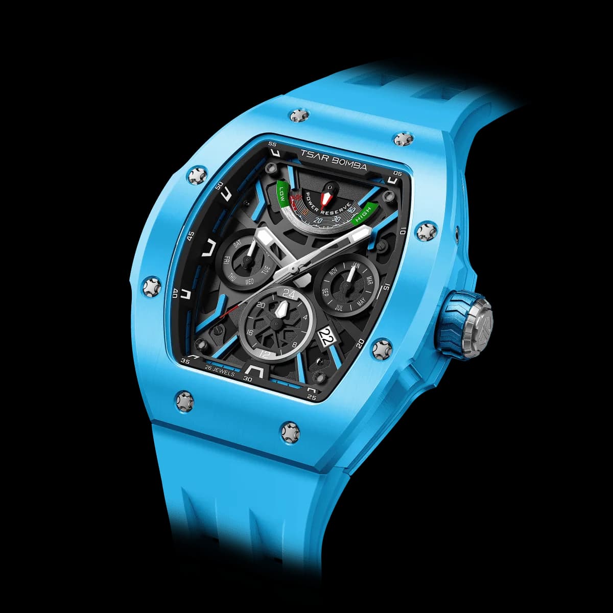 Tsar Bomba Men's Ceramic Automatic Watch | Blue | 45mm | Miyota 9100 Movement | Men's Luxury Timepiece | Atomic-Full TB8222 — photo 1 of 1
