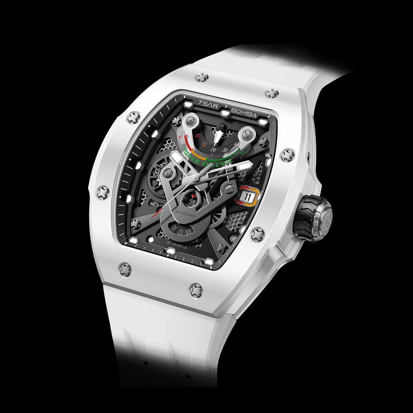Tsar Bomba Men's Ceramic Automatic Watch | White | 45mm | Sapphire Crystal | Miyota Movement | 5 ATM Water-Resistant | Luxury Timepiece | Atomic TB8226 — photo 1 of 1