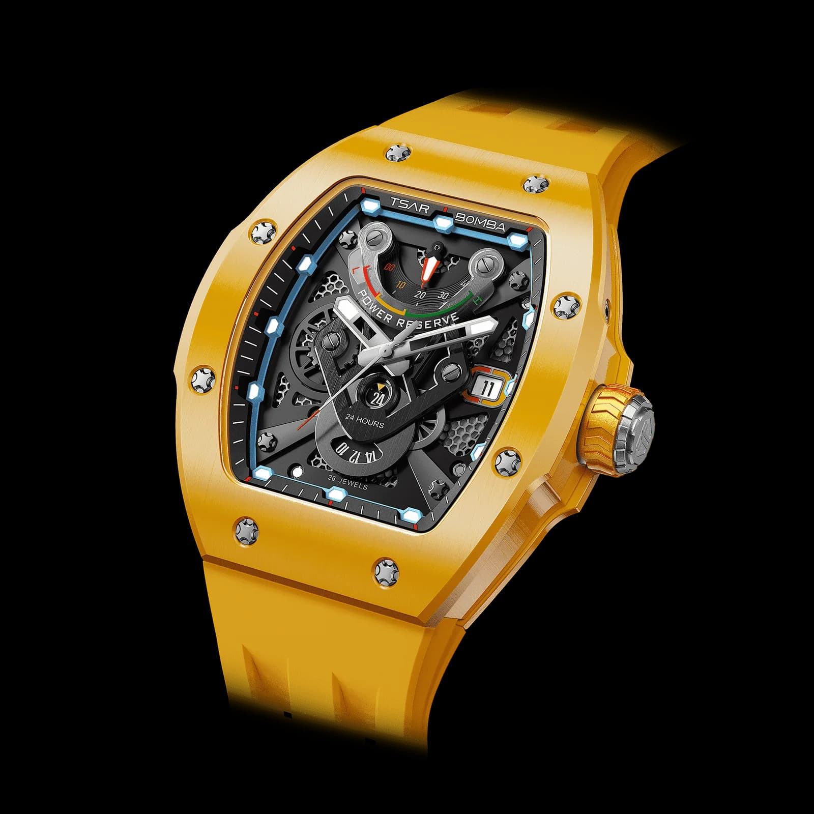 Tsar Bomba Men's Ceramic Automatic Watch | Yellow | 45mm | Sapphire Crystal | Miyota Movement | 5 ATM Water-Resistant | Luxury Timepiece | Atomic TB8226 — photo 1 of 1