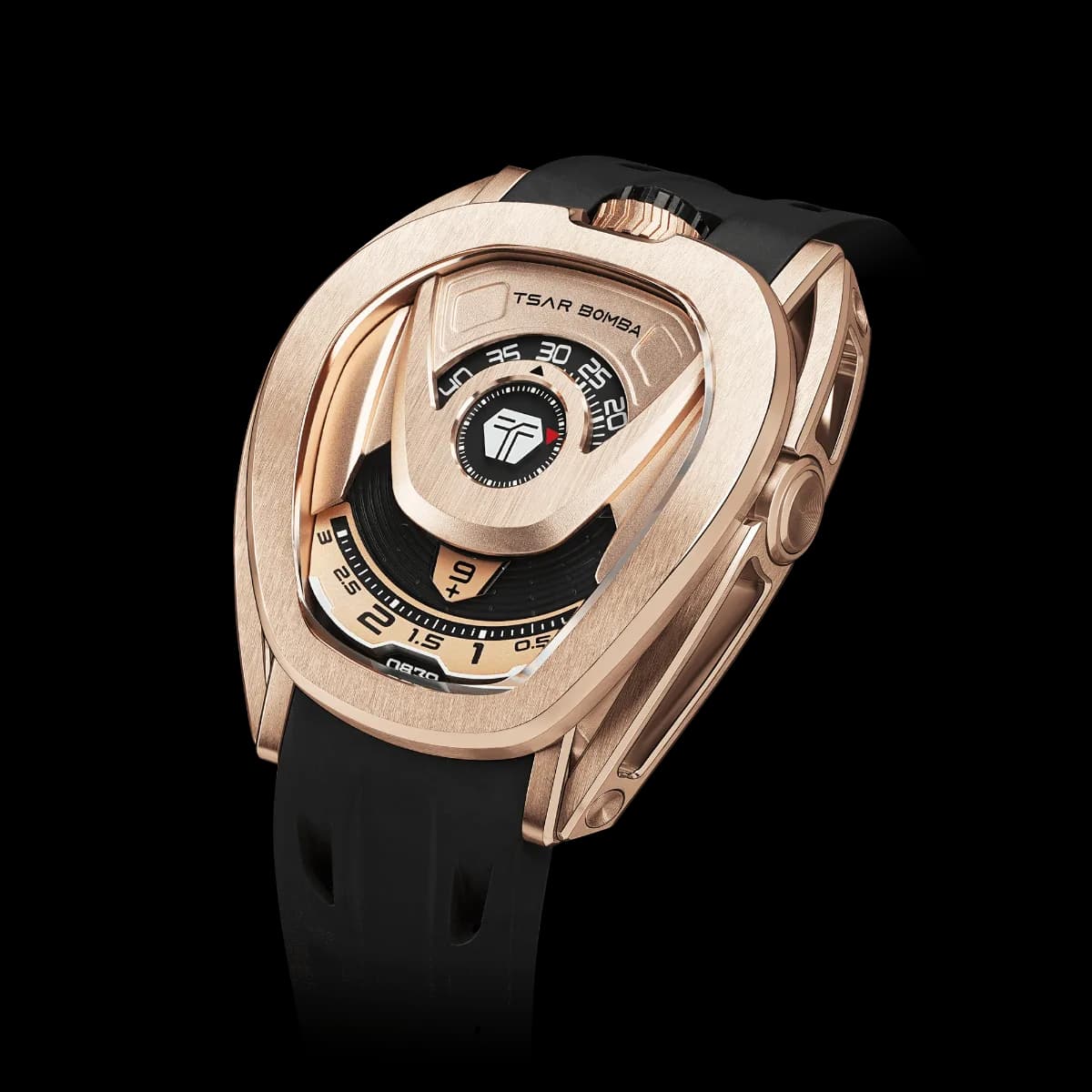 TSAR BOMBA Men's Reactor Series Automatic Mechanical Watch | Golden Black | Wandering Hour Satellite Display | Waterproof Luxury Cyberpunk Timepiece — photo 1 of 1