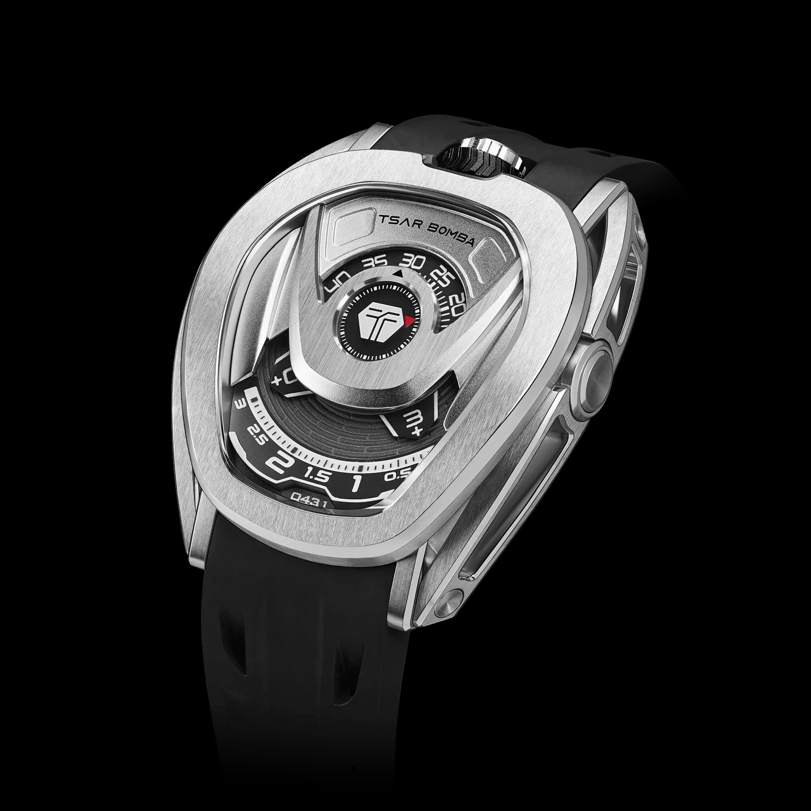 TSAR BOMBA Men's Reactor Series Automatic Mechanical Watch | Silver Black | Wandering Hour Satellite Display | Waterproof Luxury Cyberpunk Timepiece — photo 1 of 1