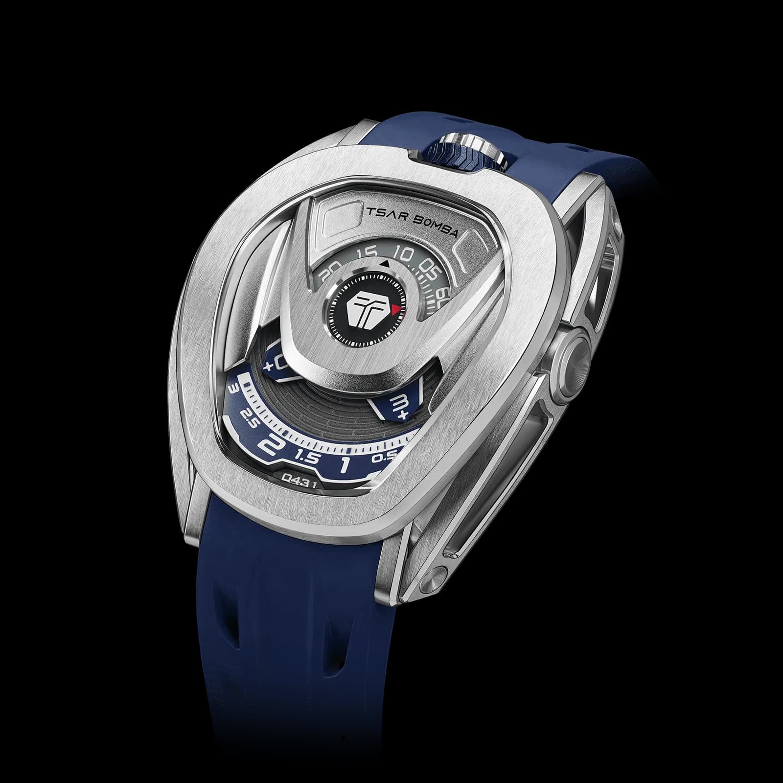 TSAR BOMBA Men's Reactor Series Automatic Mechanical Watch | Silver Blue | Wandering Hour Satellite Display | Waterproof Luxury Cyberpunk Timepiece — photo 1 of 1