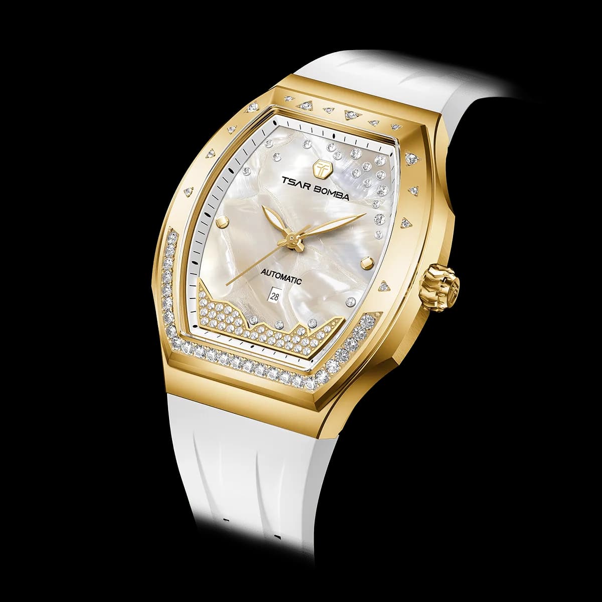 Tsar Bomba Women's Automatic Watch | White Gold | 35mm | Sapphire Crystal | Japanese Movement | 5ATM Water-Resistant | TB8233L — photo 1 of 1
