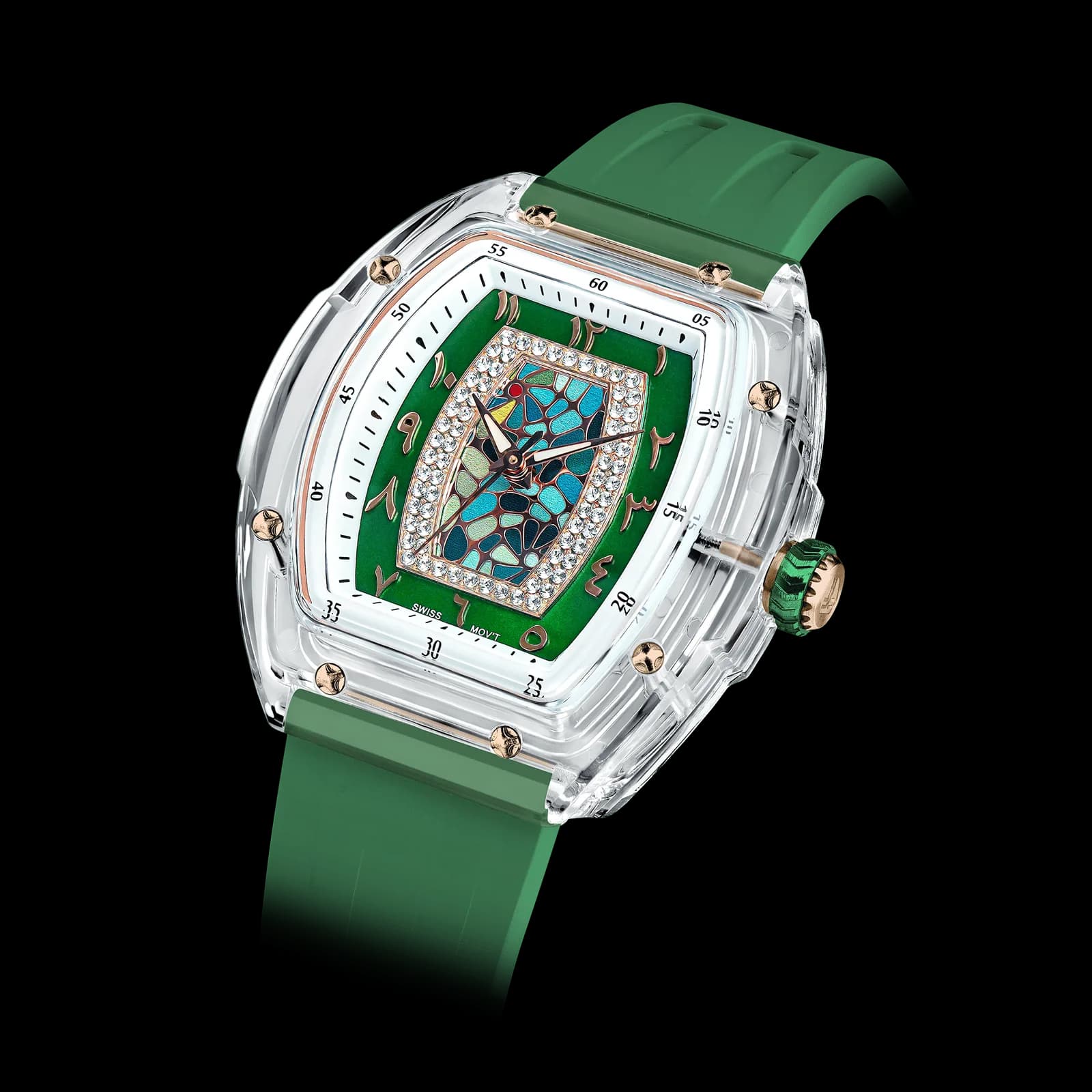 TSAR BOMBA Women's Quartz Watch | Arab Green | Swiss Movement Wristwatch | Cubic Zirconia Mother of Pearl Dial | Waterproof Sapphire Glass | Nucleus Femme 02 TB8219L — photo 1 of 1