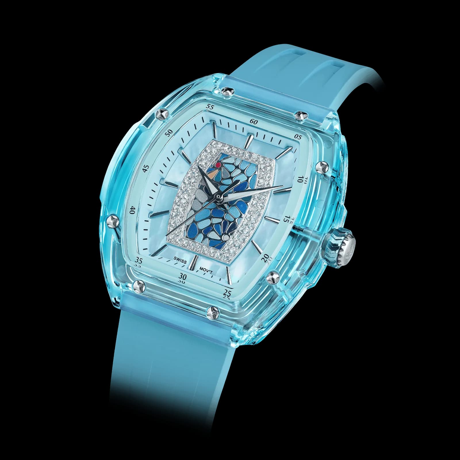TSAR BOMBA Women's Quartz Watch | Blue | Swiss Movement Wristwatch | Cubic Zirconia Mother of Pearl Dial | Waterproof Sapphire Glass | Nucleus Femme 02 TB8219L — photo 1 of 1