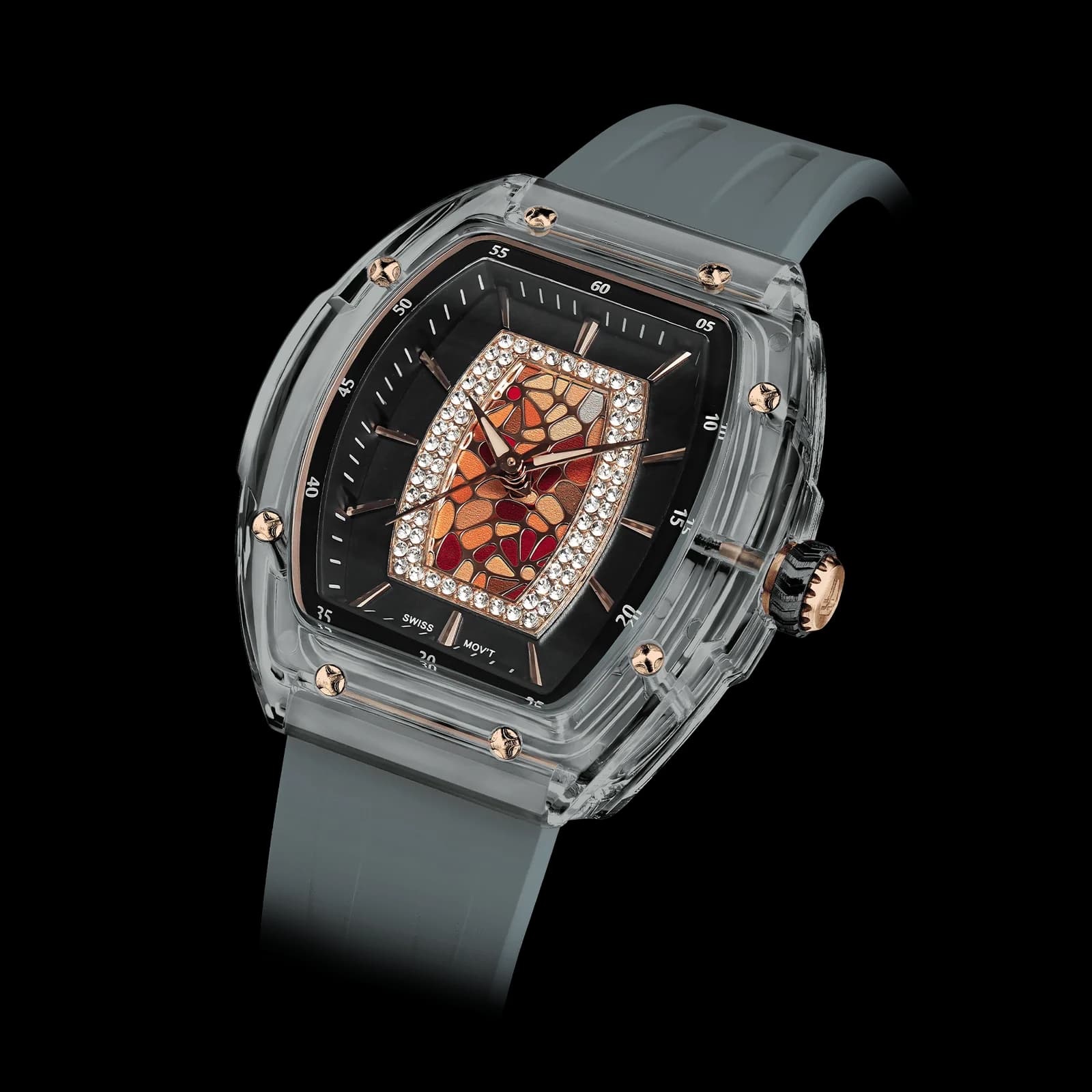 TSAR BOMBA Women's Quartz Watch | Grey | Swiss Movement Wristwatch | Cubic Zirconia Mother of Pearl Dial | Waterproof Sapphire Glass | Nucleus Femme 02 TB8219L — photo 1 of 1